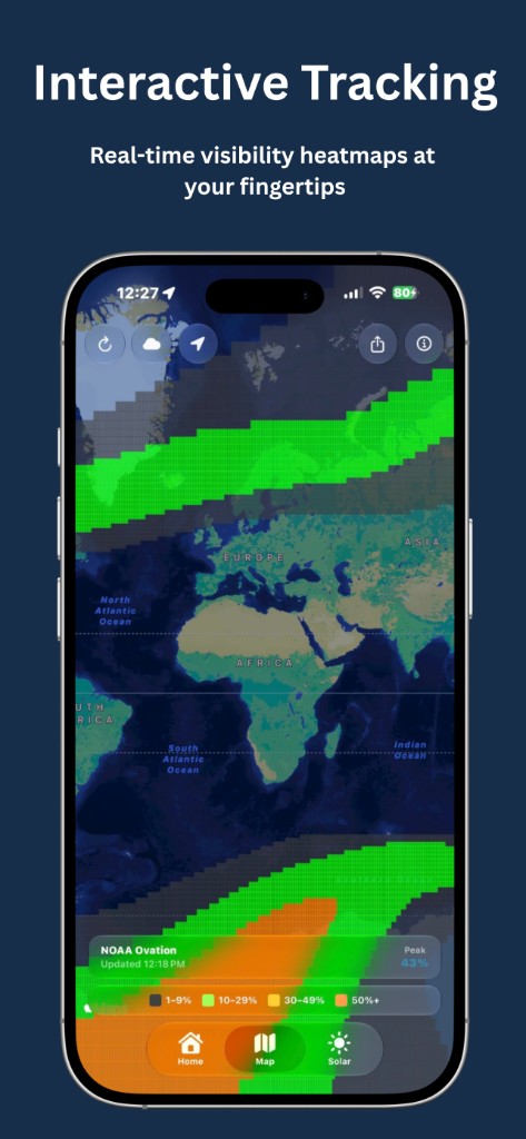 Aurora Watch Global interactive aurora visibility heatmap